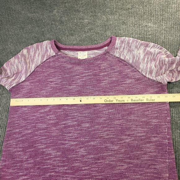 Champion Sweater Women XL Pink Purple Marled Raglan Sweatshirt Athletic Pullover - Picture 6 of 11